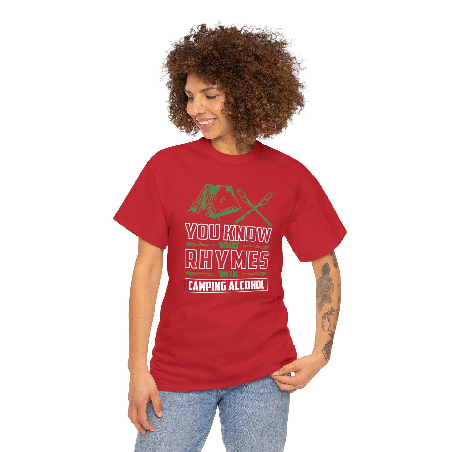 Discover What Rhymes With Camping Alcohol - Fun Outdoor Adventure T-shirt