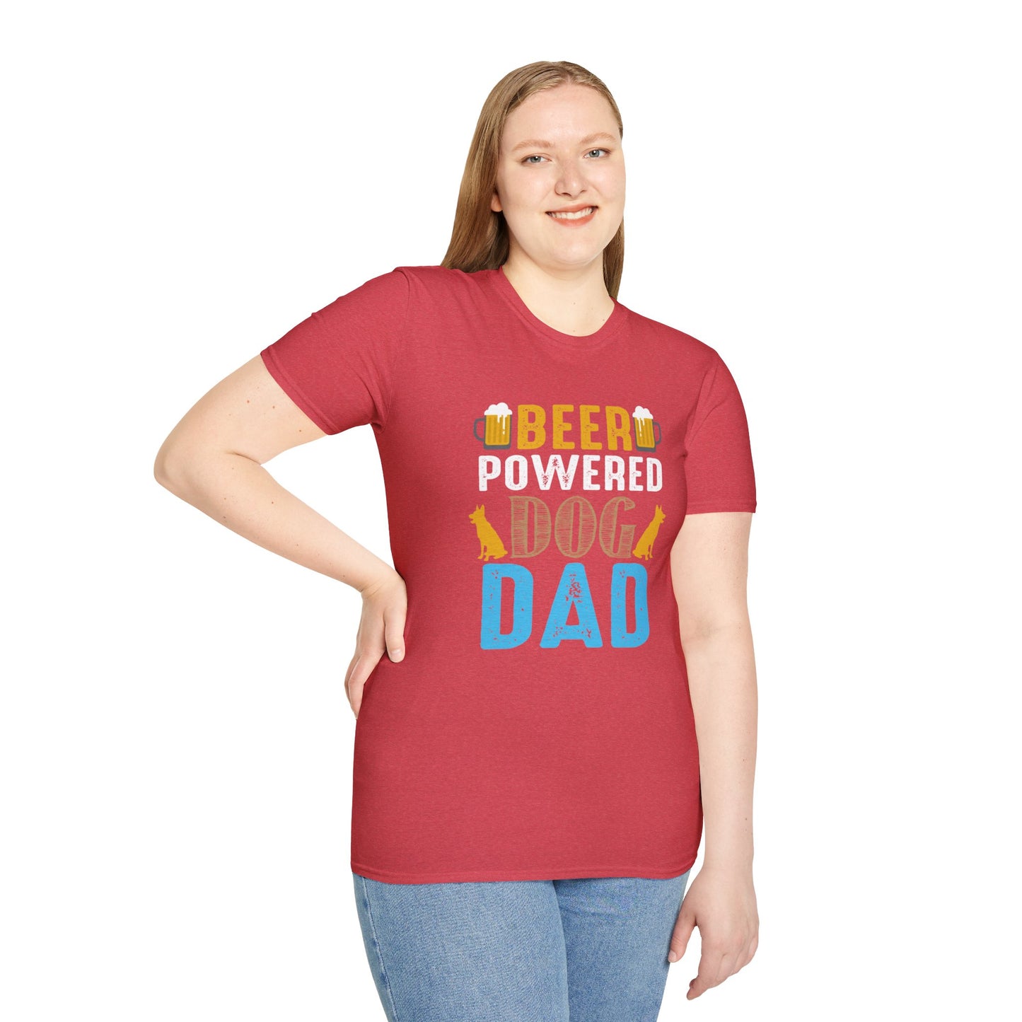 BEER POWERED DOG DAD Tee: Stylish and Comfortable Shirt for Pet-loving Fathers!