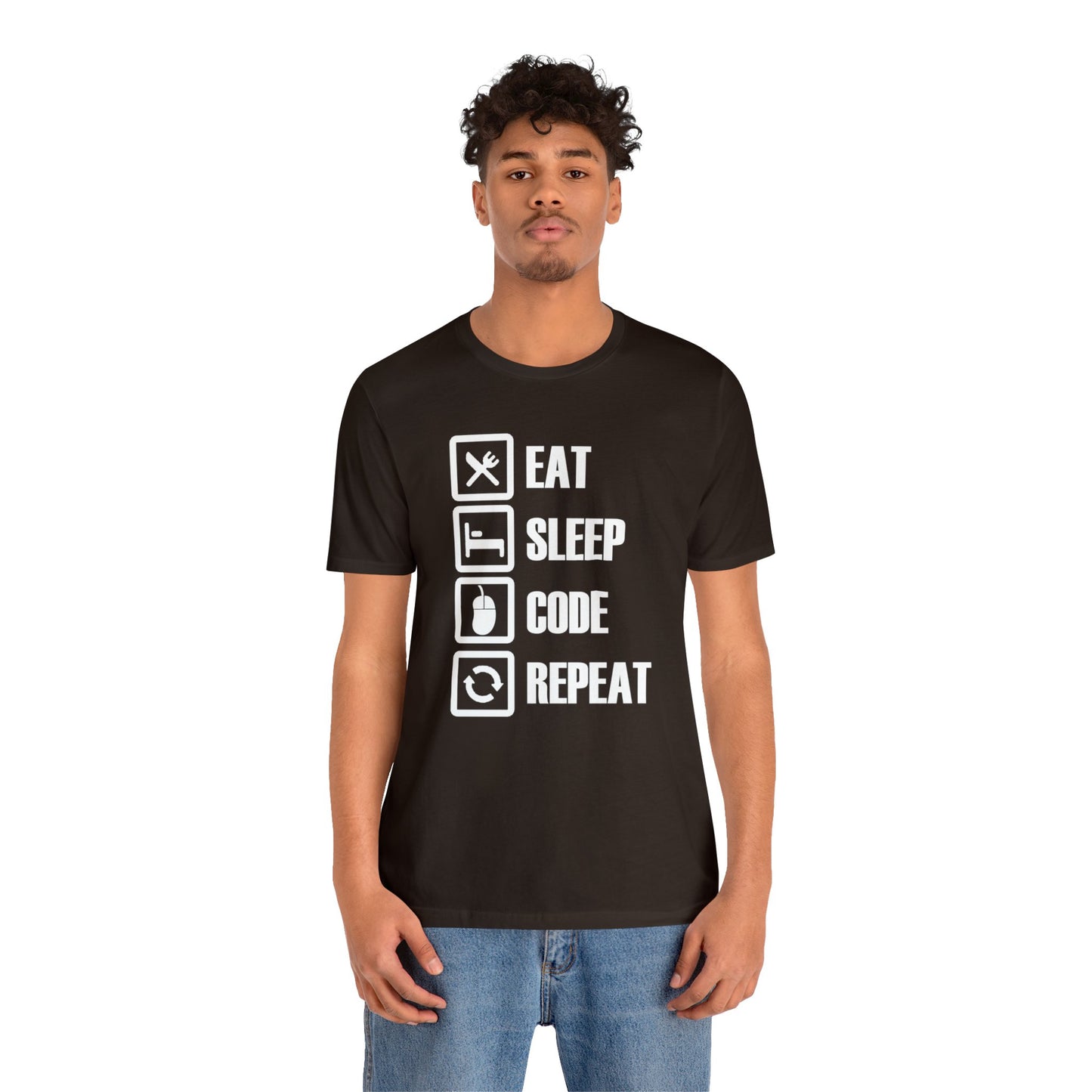 Elevate Your Style with our 'Eat Sleep Code Repeat' T-Shirt