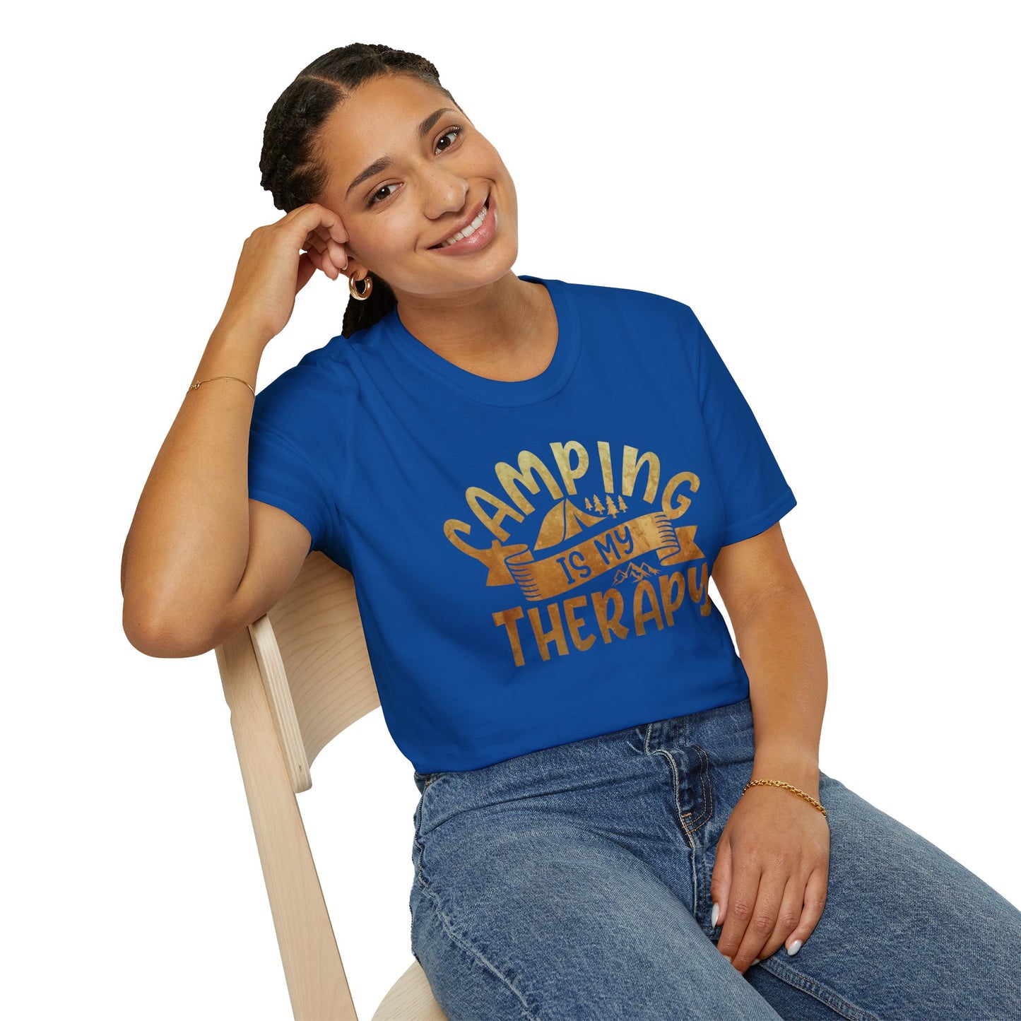 Camping is My Therapy T-Shirt: Explore the Outdoors in Style with this Comfortable Tee!