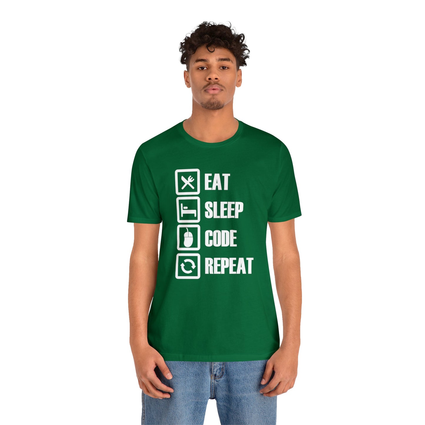 Elevate Your Style with our 'Eat Sleep Code Repeat' T-Shirt