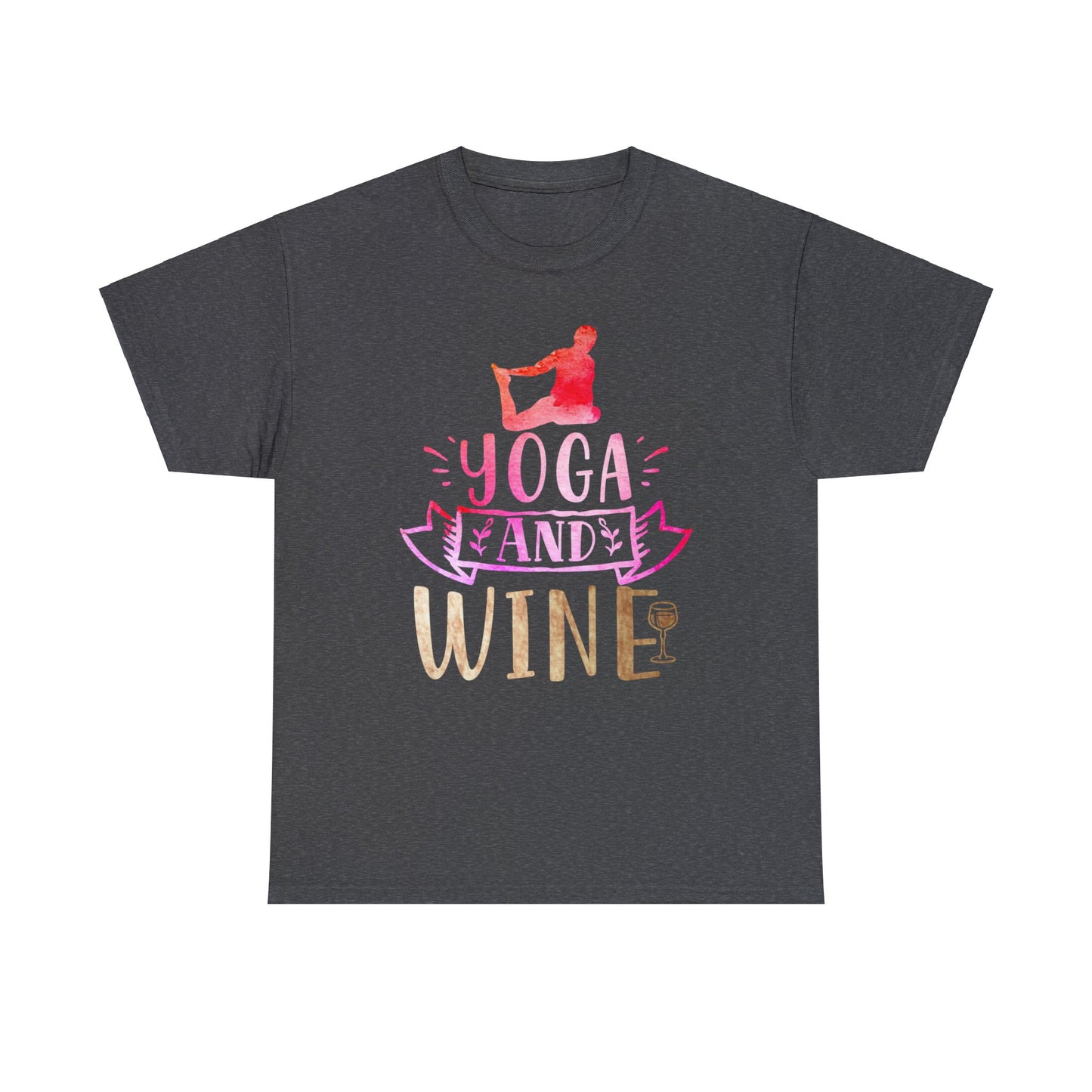 Yoga and Wine T-Shirts for Ultimate Relaxation and Style - Unisex Heavy Cotton Tee