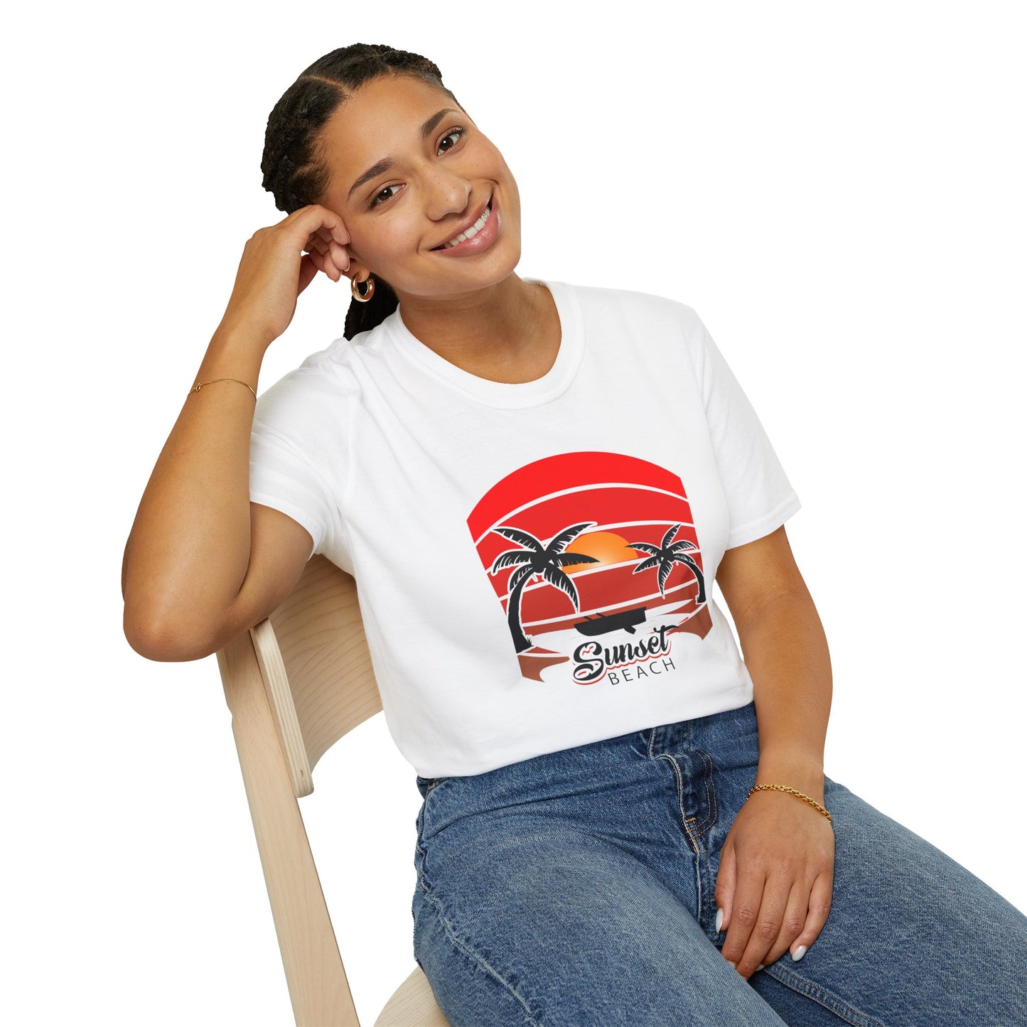 Sunset Beach-Inspired Graphic T-Shirt for a Stylish Coastal Vibe