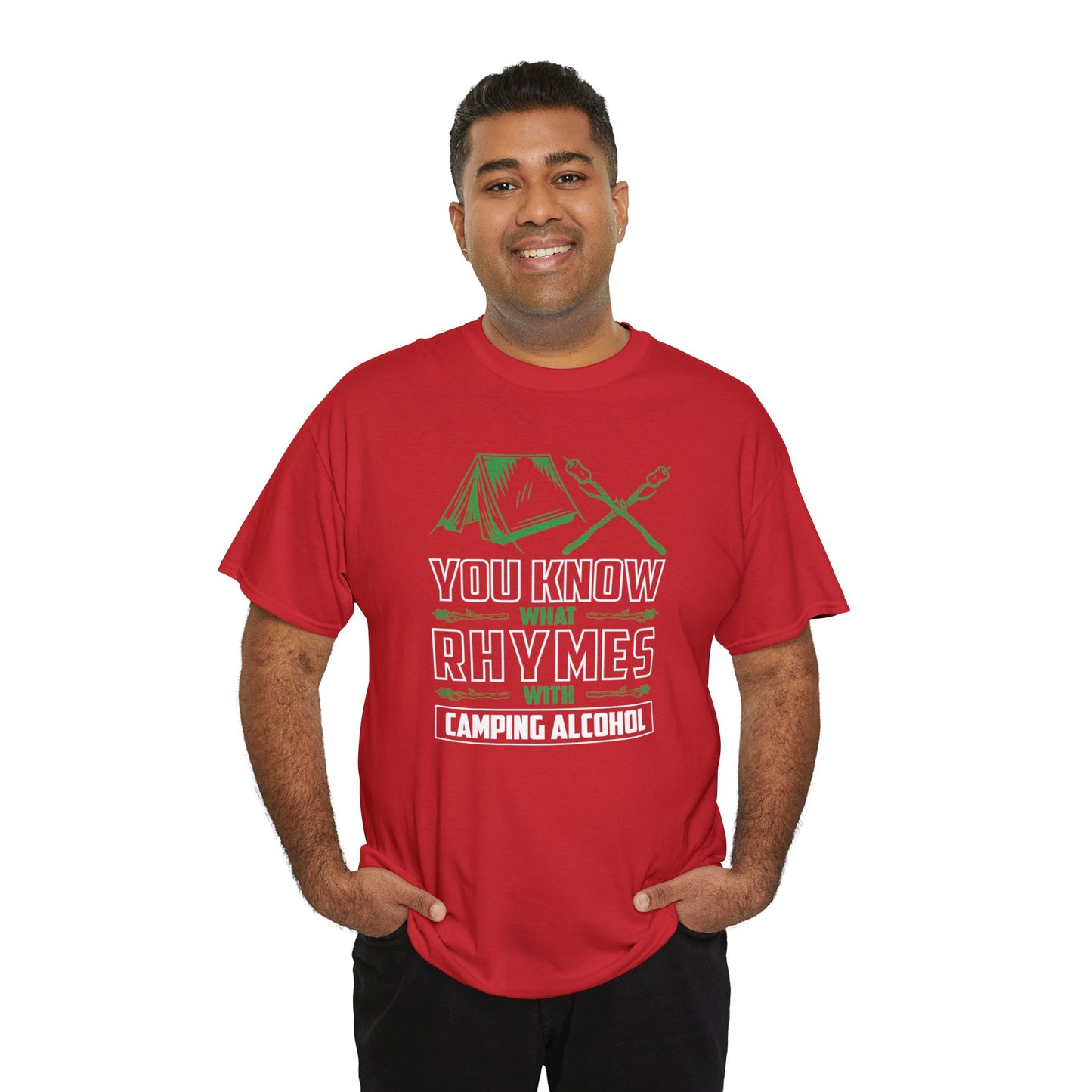 Discover What Rhymes With Camping Alcohol - Fun Outdoor Adventure T-shirt