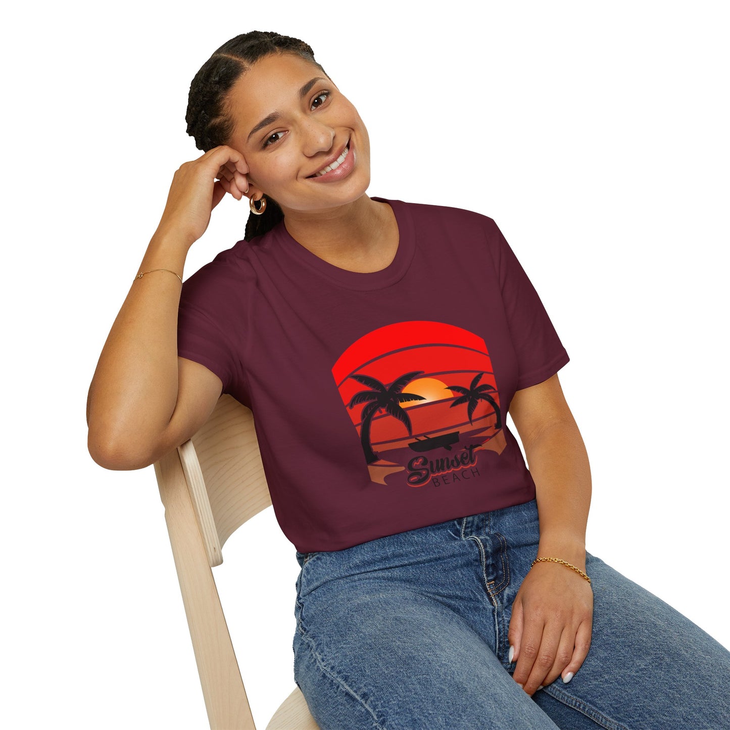 Sunset Beach-Inspired Graphic T-Shirt for a Stylish Coastal Vibe