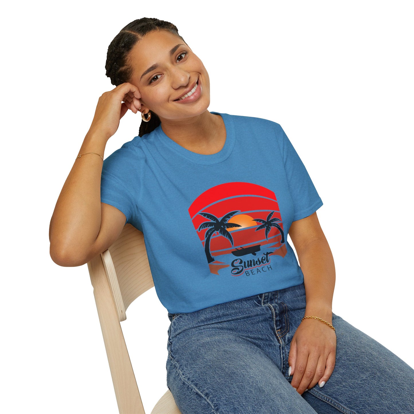 Sunset Beach-Inspired Graphic T-Shirt for a Stylish Coastal Vibe