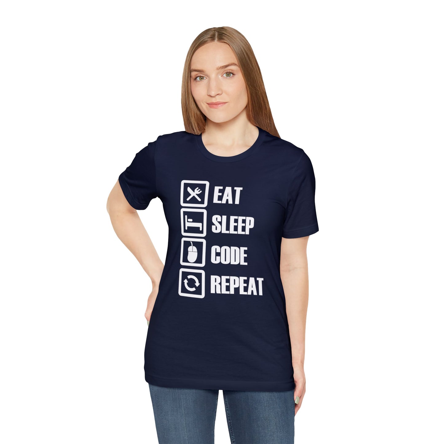 Elevate Your Style with our 'Eat Sleep Code Repeat' T-Shirt