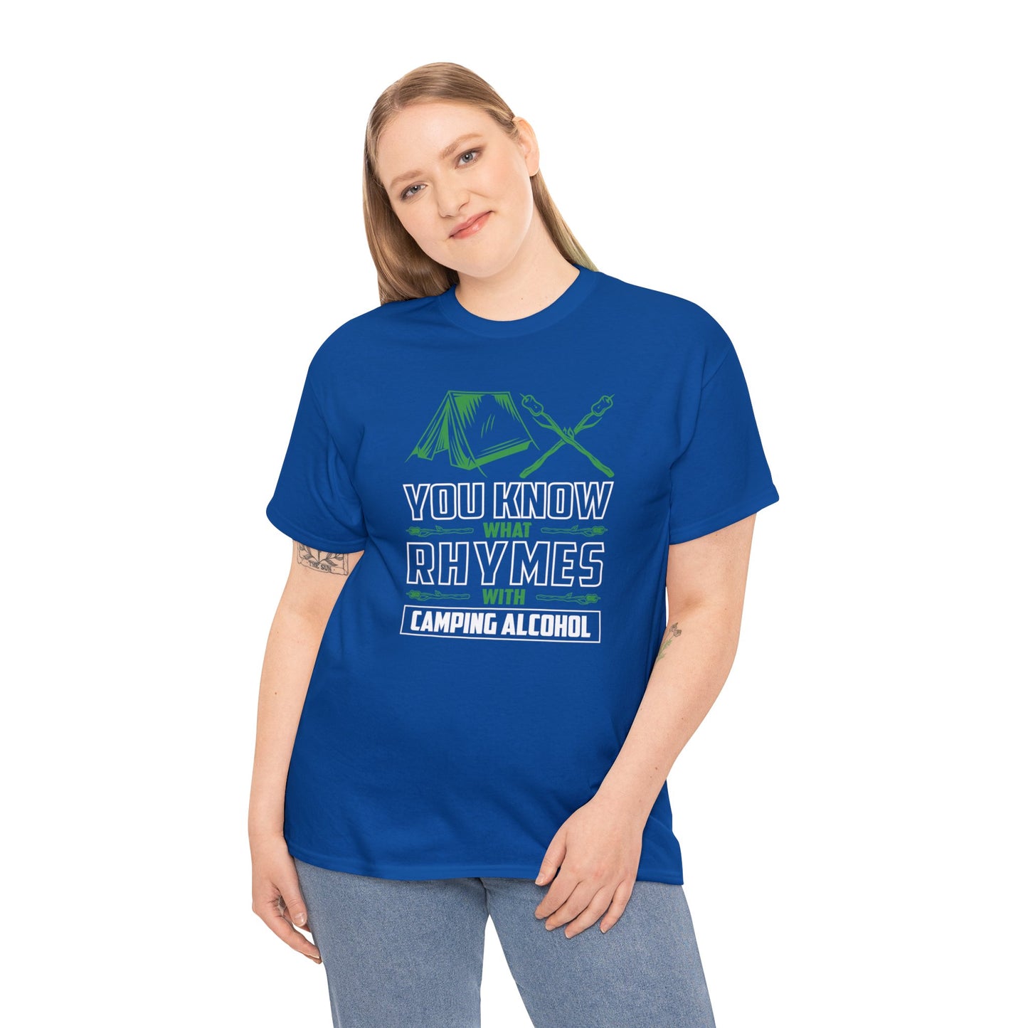 Discover What Rhymes With Camping Alcohol - Fun Outdoor Adventure T-shirt