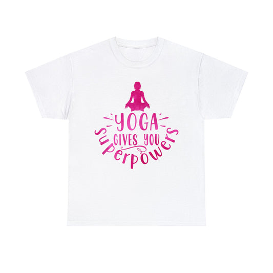Elevate Your Style and Strength with our 'Yoga Gives You Super Power' - Unisex Heavy Cotton Tee