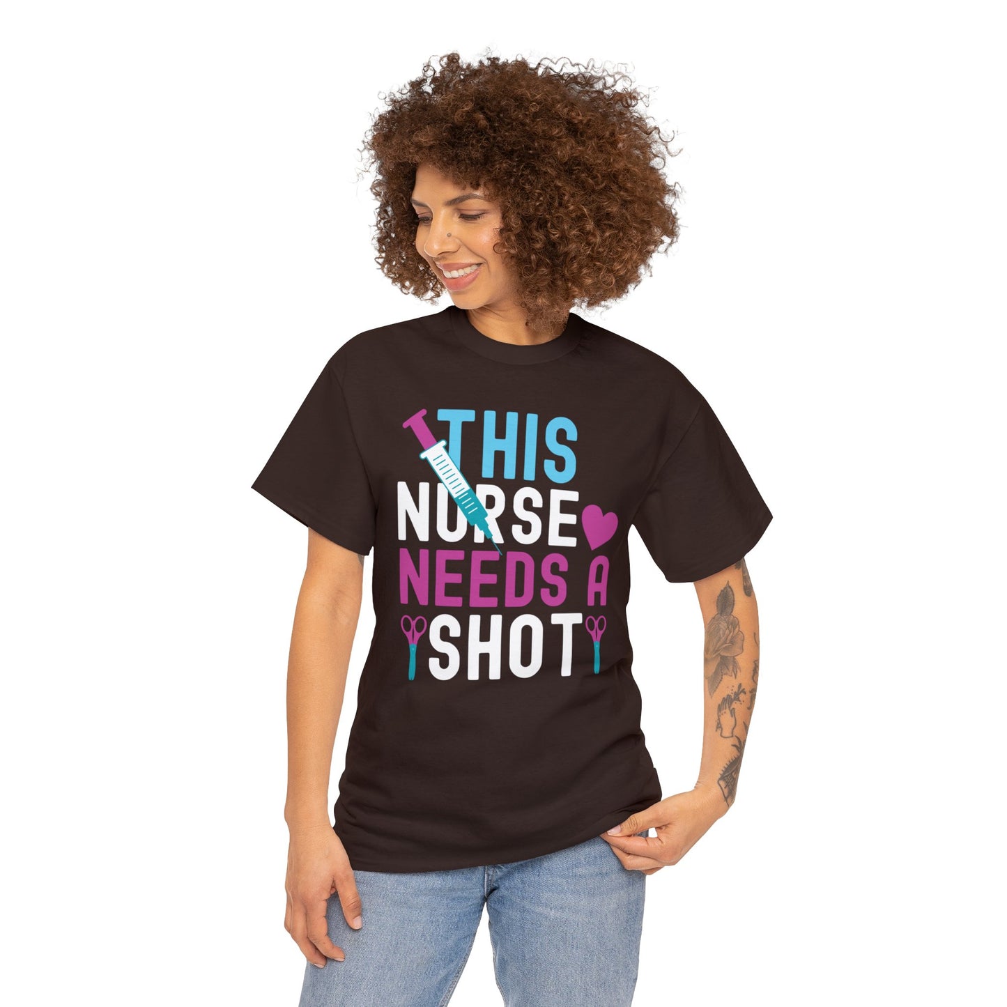 Stylish 'This Nurse Needs a Shot' T-Shirt - Perfect Gift for Healthcare Heroes!