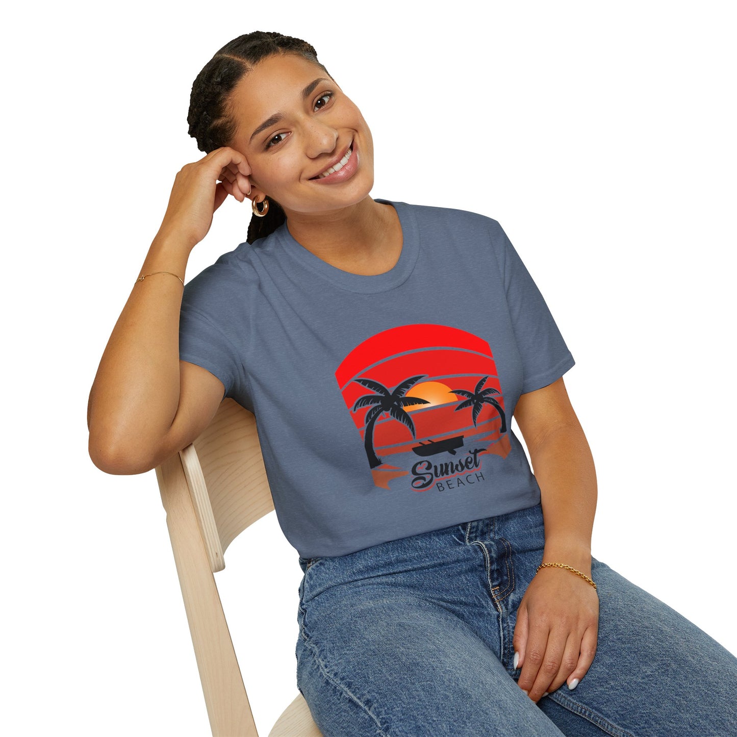 Sunset Beach-Inspired Graphic T-Shirt for a Stylish Coastal Vibe