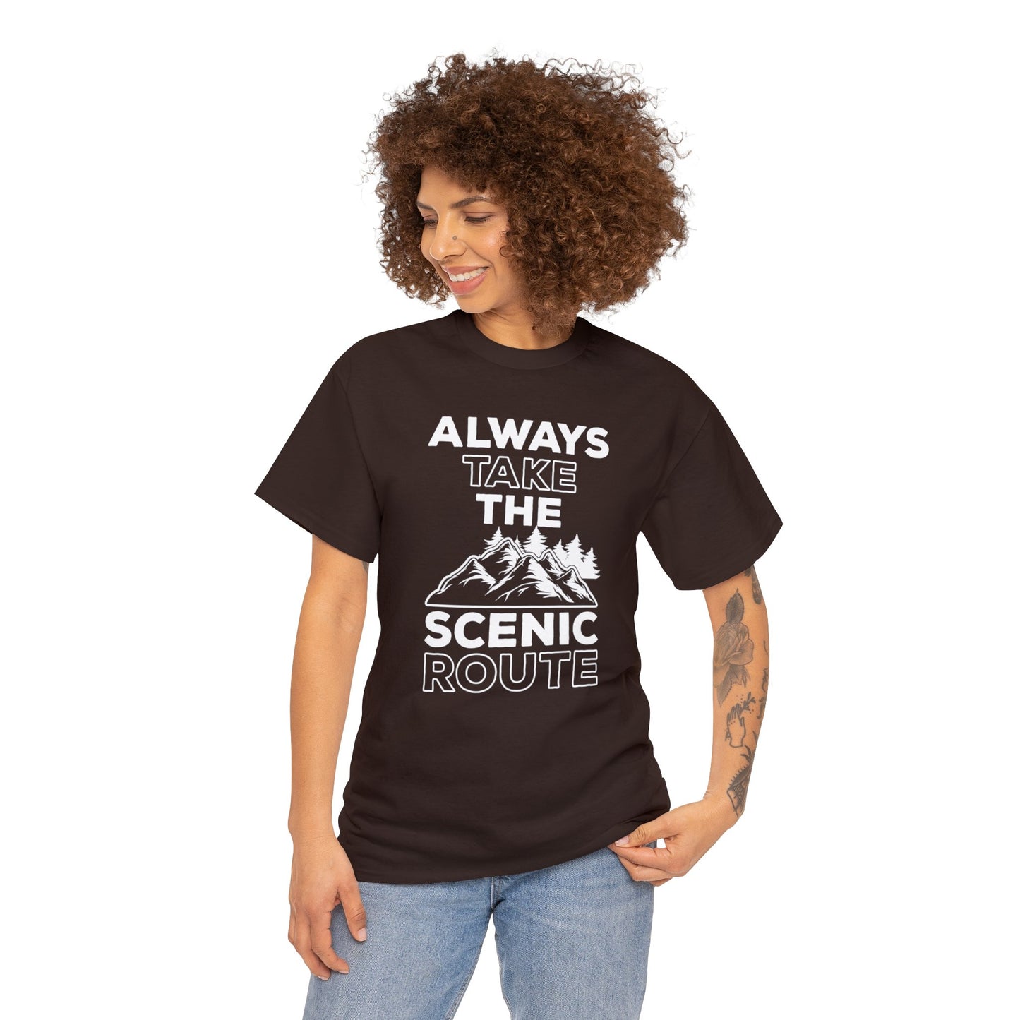 Always Take the Scenic Route T-Shirt – Perfect for Explorers and Nature Enthusiasts!