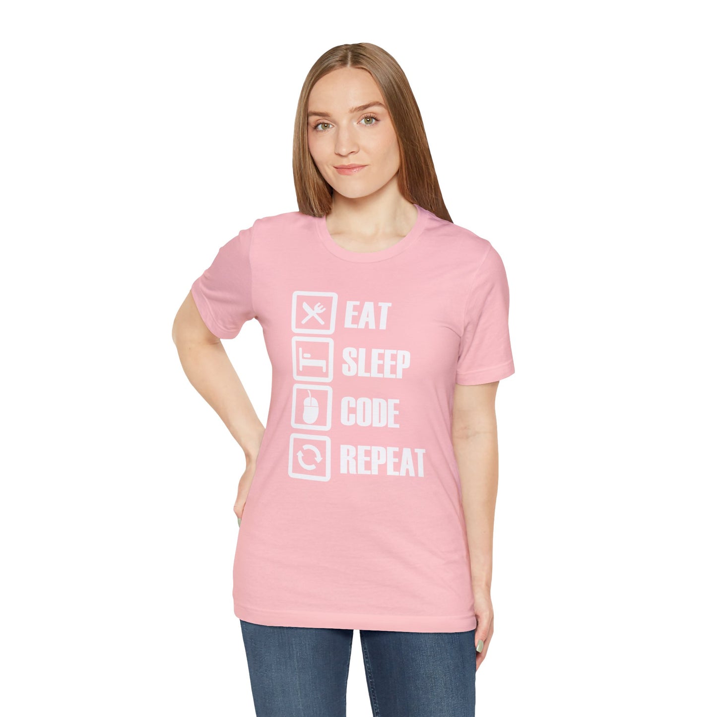 Elevate Your Style with our 'Eat Sleep Code Repeat' T-Shirt