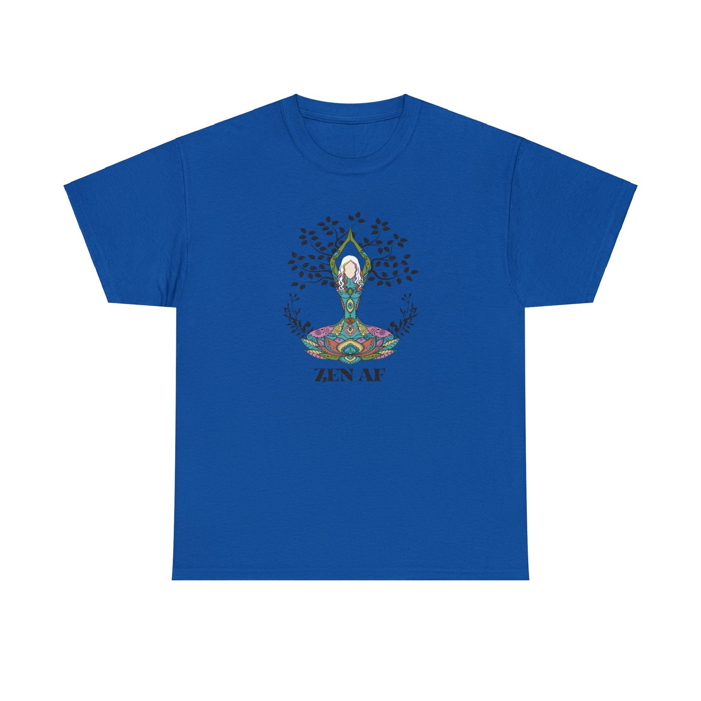 Elevate Your Yoga Game with the Stylish 'Zen AF' T-Shirt - Unisex Heavy Cotton Tee