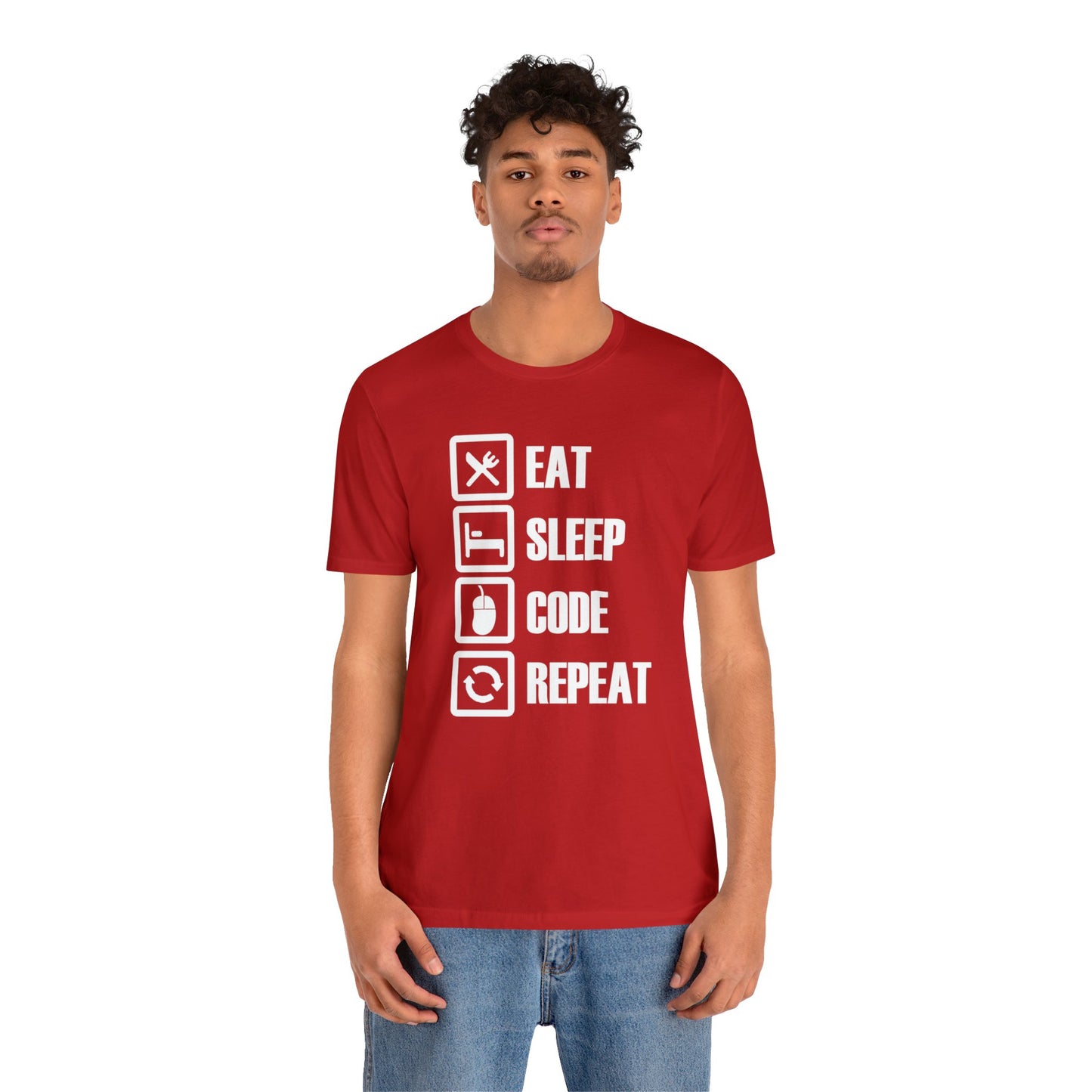 Elevate Your Style with our 'Eat Sleep Code Repeat' T-Shirt