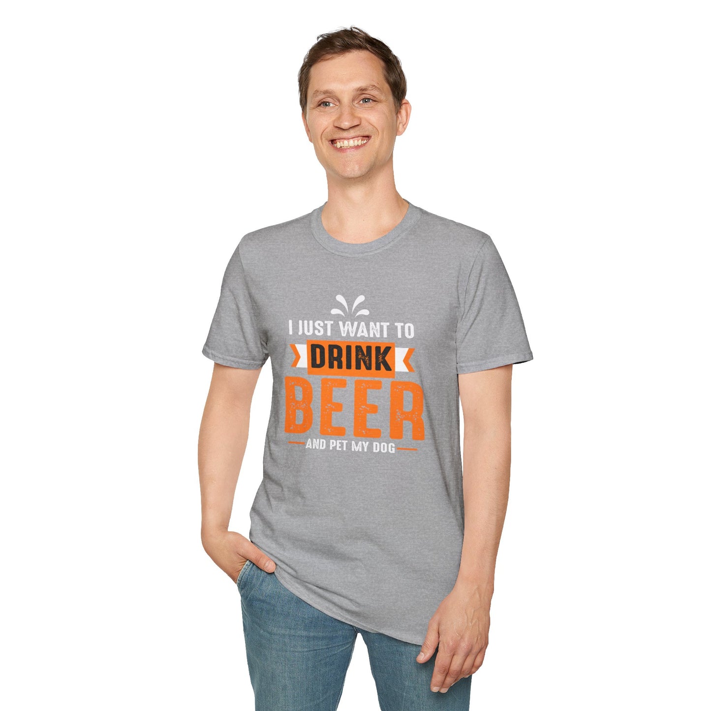 I Just Here for Drink Beer and Pet My Dog T-Shirt