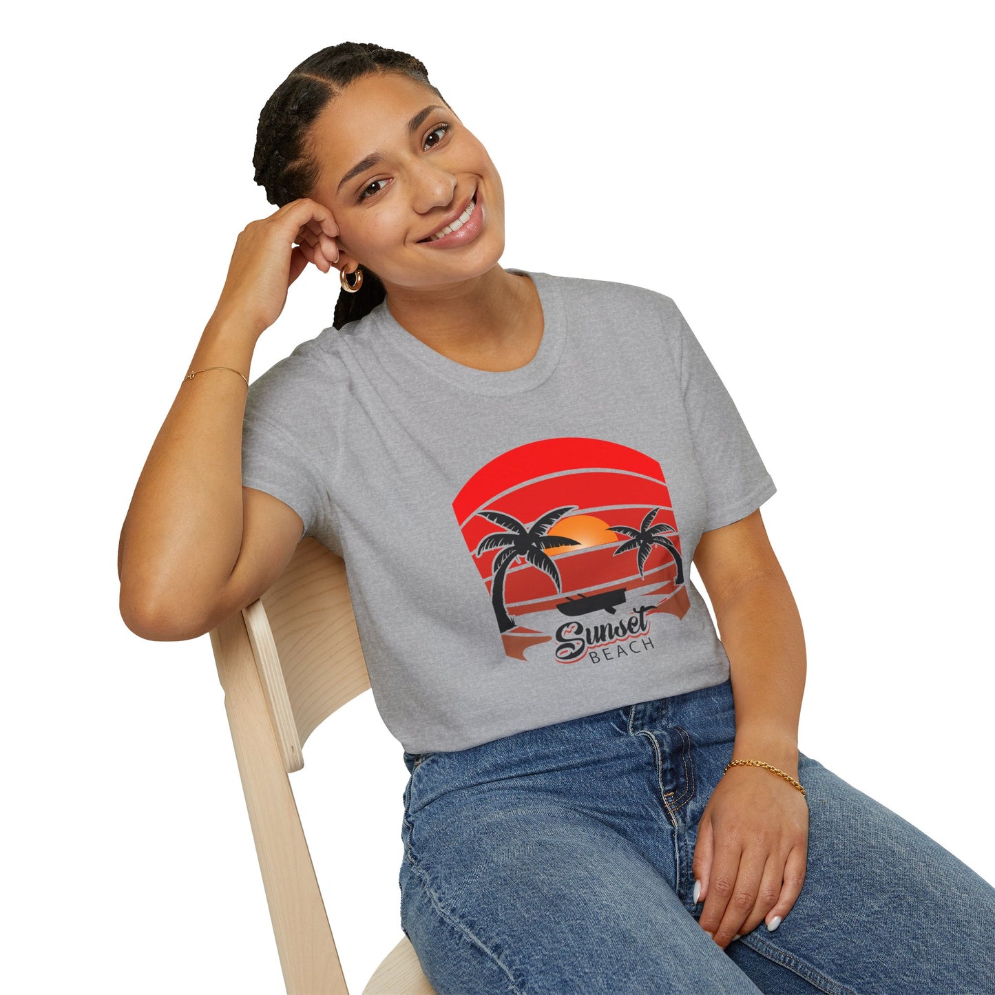 Sunset Beach-Inspired Graphic T-Shirt for a Stylish Coastal Vibe