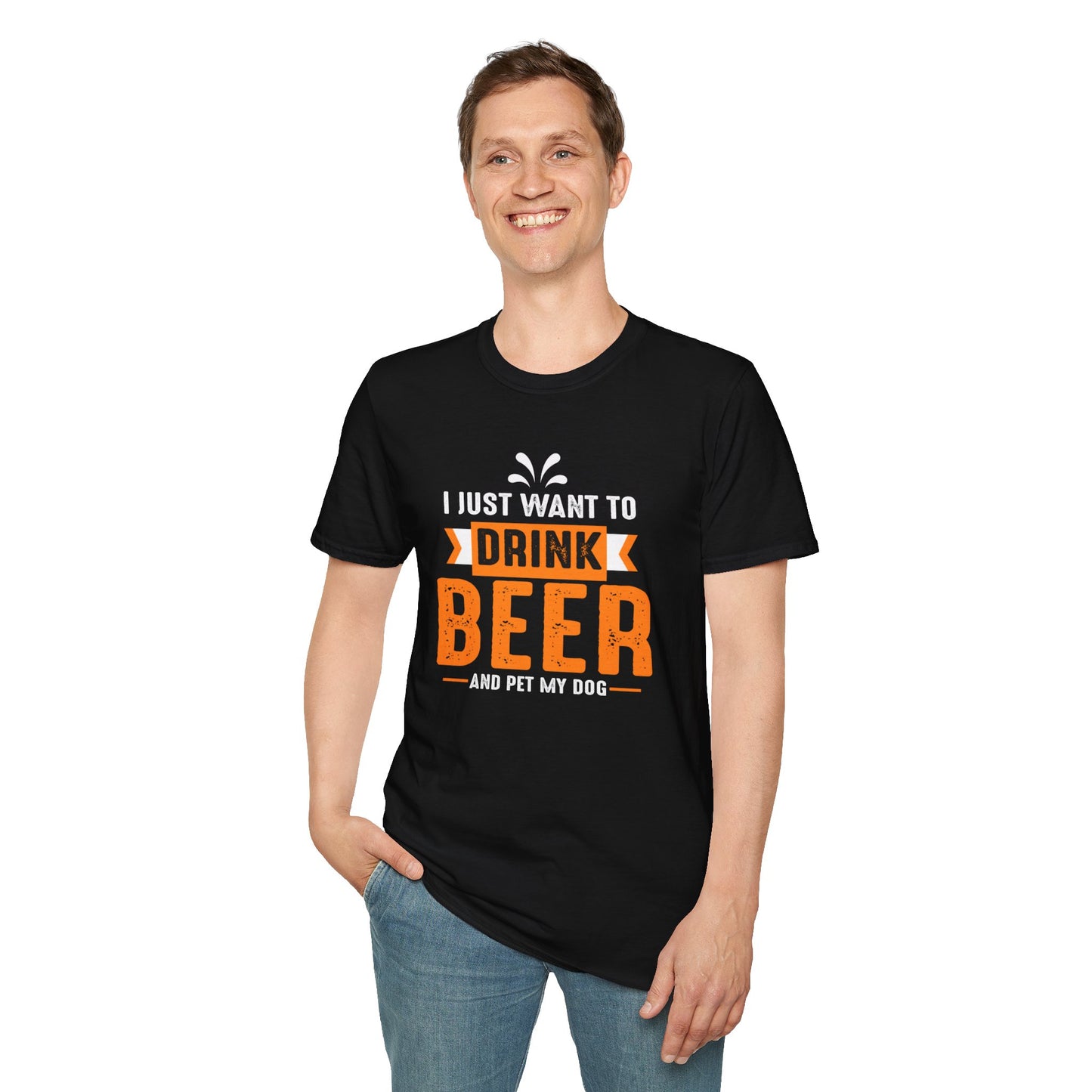 I Just Here for Drink Beer and Pet My Dog T-Shirt