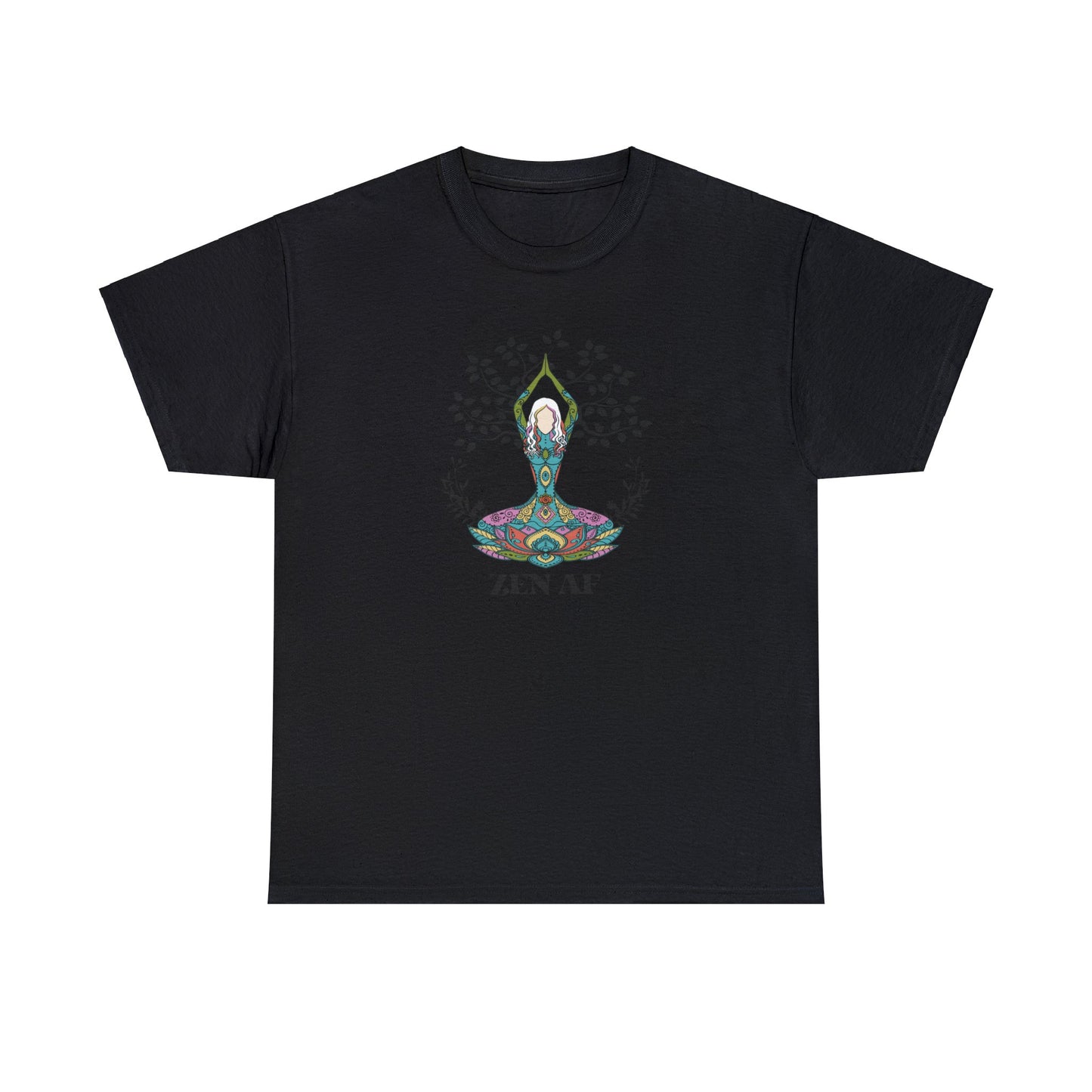 Elevate Your Yoga Game with the Stylish 'Zen AF' T-Shirt - Unisex Heavy Cotton Tee