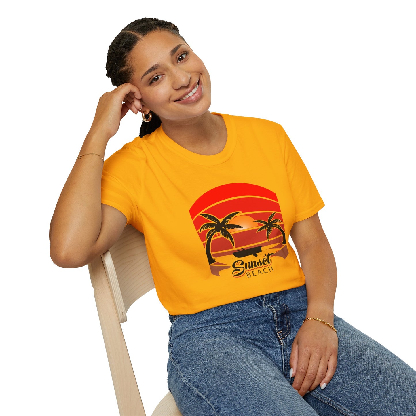 Sunset Beach-Inspired Graphic T-Shirt for a Stylish Coastal Vibe