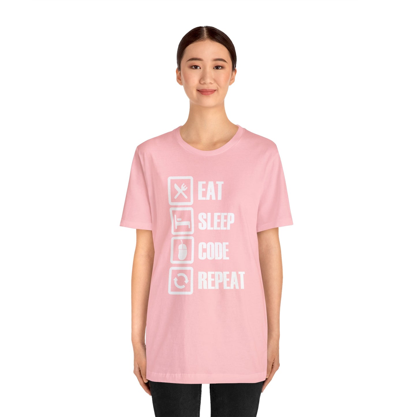 Elevate Your Style with our 'Eat Sleep Code Repeat' T-Shirt