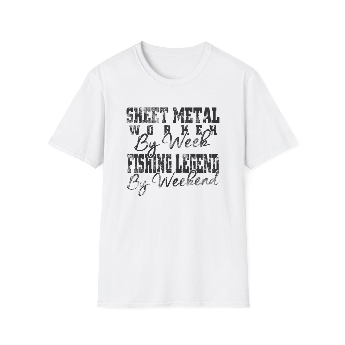 Unleash Your Dual Identity with Our Sheet Metal Worker by Week, Fishing Legend by Weekend T-Shirt