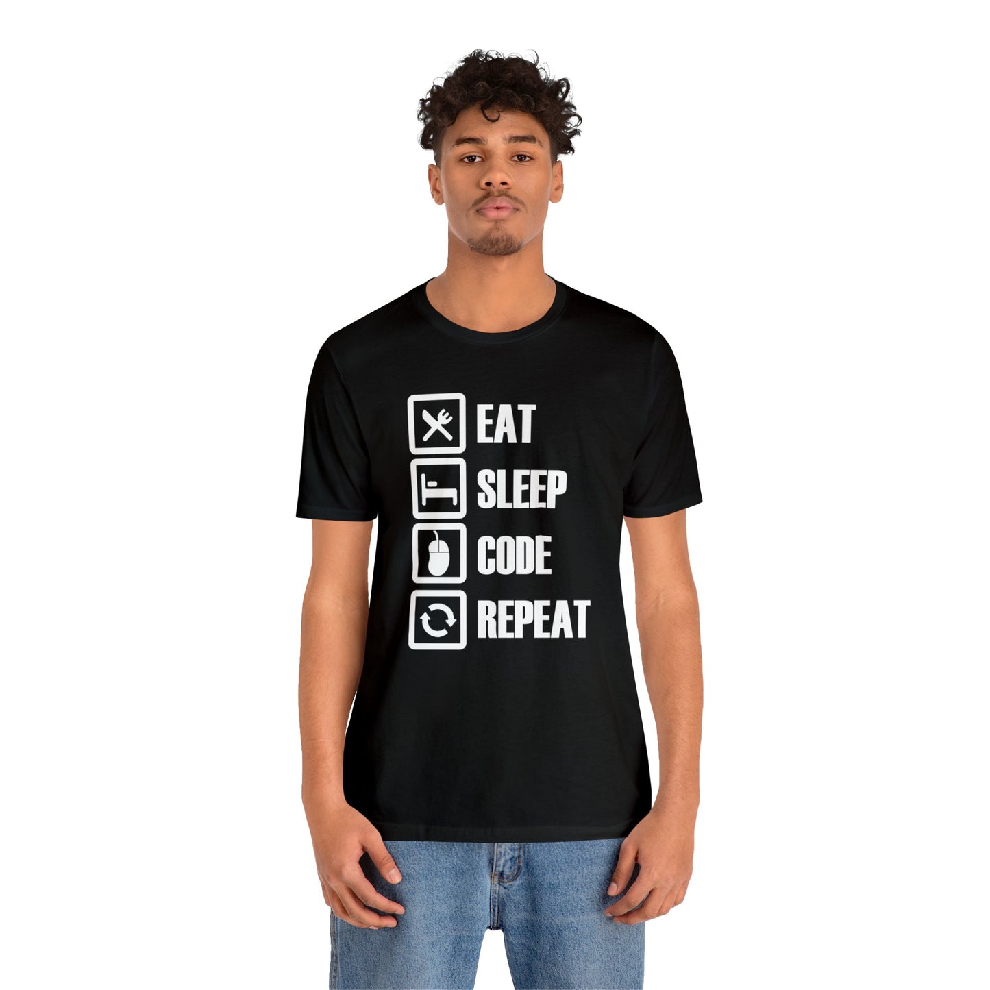 Elevate Your Style with our 'Eat Sleep Code Repeat' T-Shirt