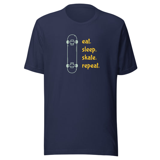 Eat Sleep Skate Repet T-Shirt - Stylish Gear for Skaters!